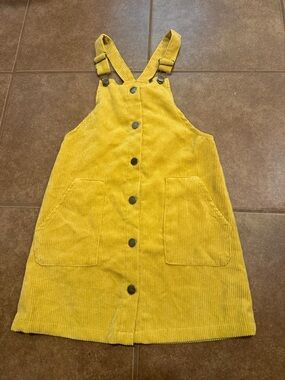 Girls' Mustard Corduroy Pinafore Dress Overalls - Unbranded